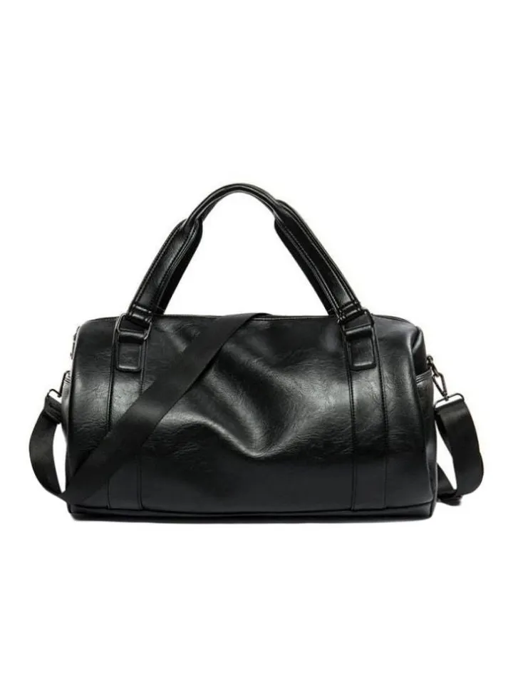 Leather Duffle Bag Black