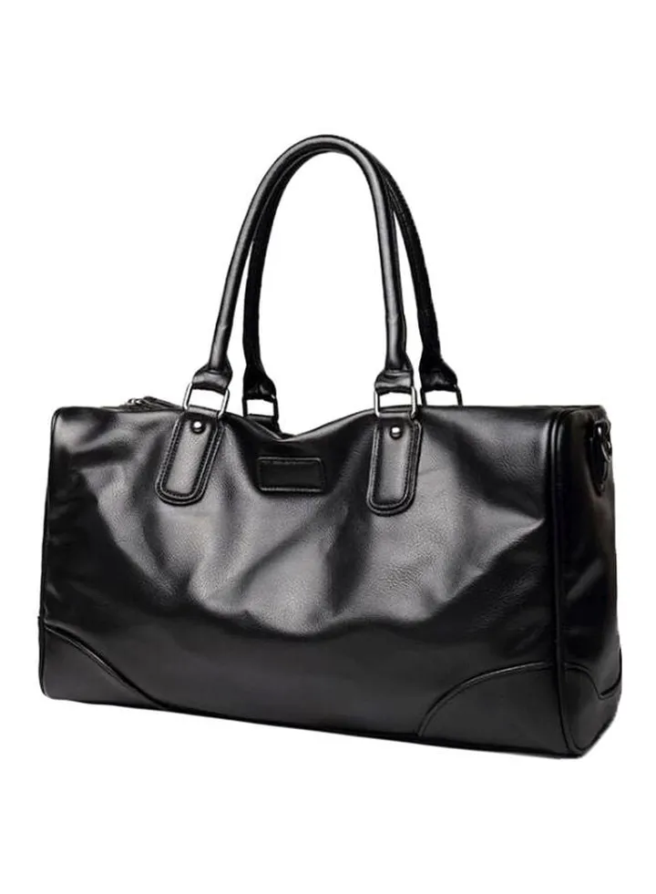 Leather Duffle Bag Black