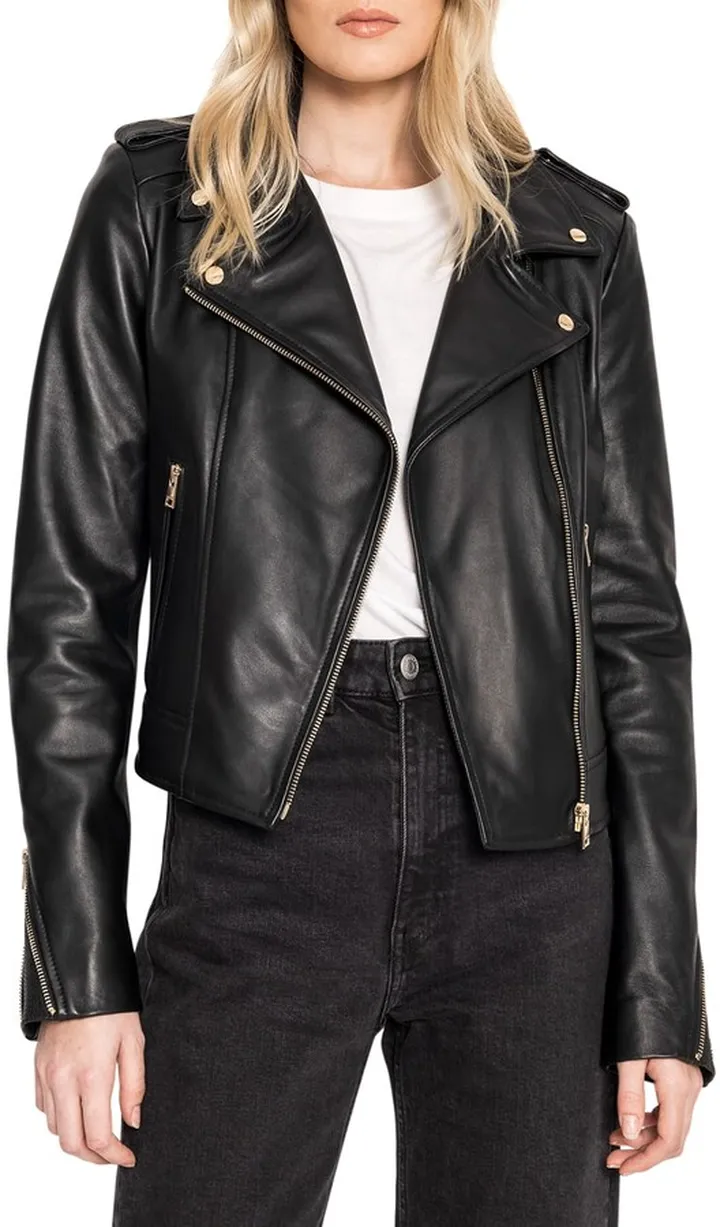 Donna Leather Biker Jacket