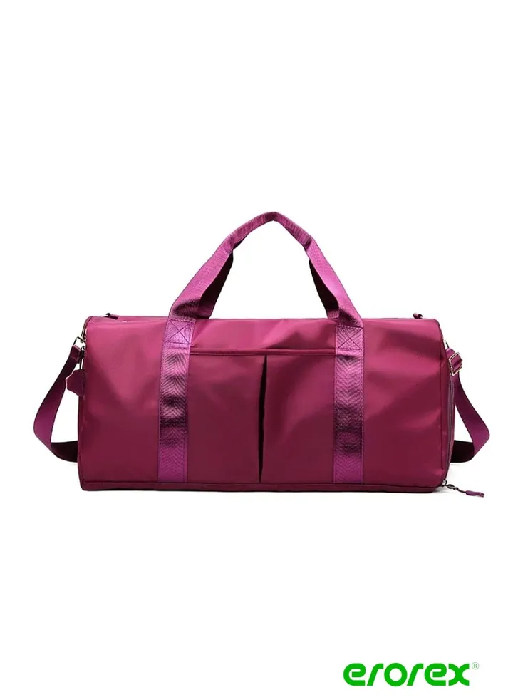 Gym Bag Dry Wet Separated Waterproof Sport Duffle Bag with Shoes Compartment for Sport Yoga Travel Fitness with Shoulder Strap Wind Red