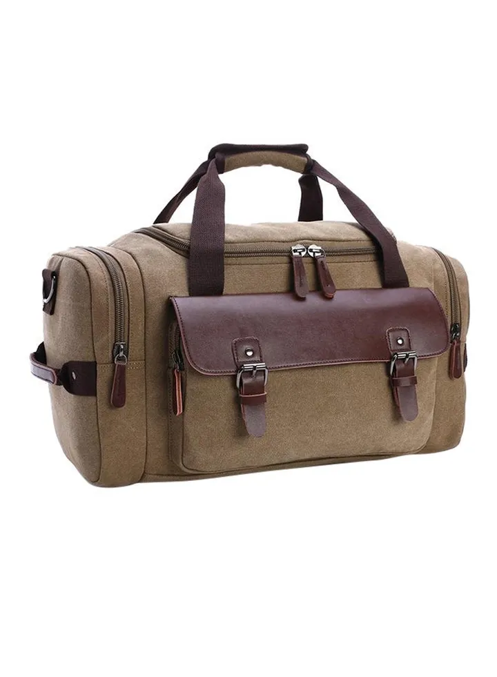 Waterproof Travel Duffle Bag Beige/Brown