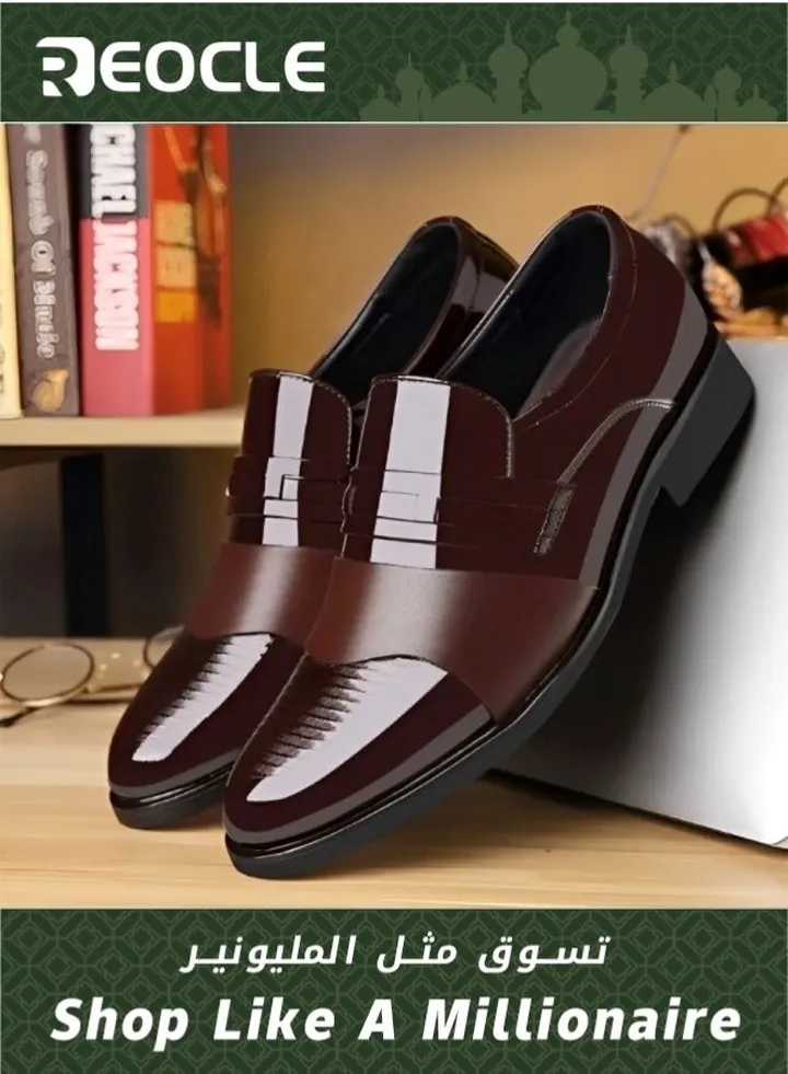 Men's Leather Shoes Patent Loafers Dress Business Leather Shoes Pointed Faux Leather Shoes Driving Leather Oxford Shoes for Men