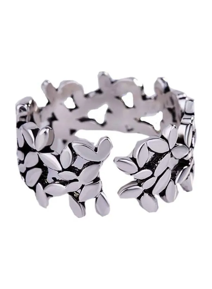 925 Sterling Silver Vintage Leaf Ring