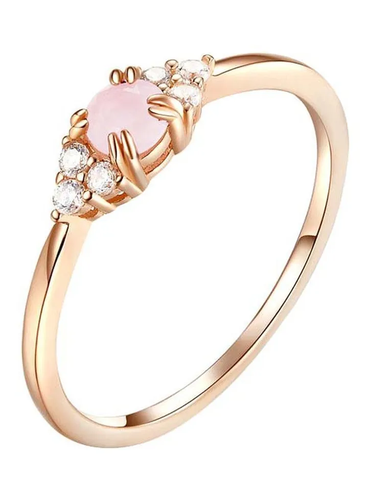 925 Sterling Silver Crystal Studded Ring