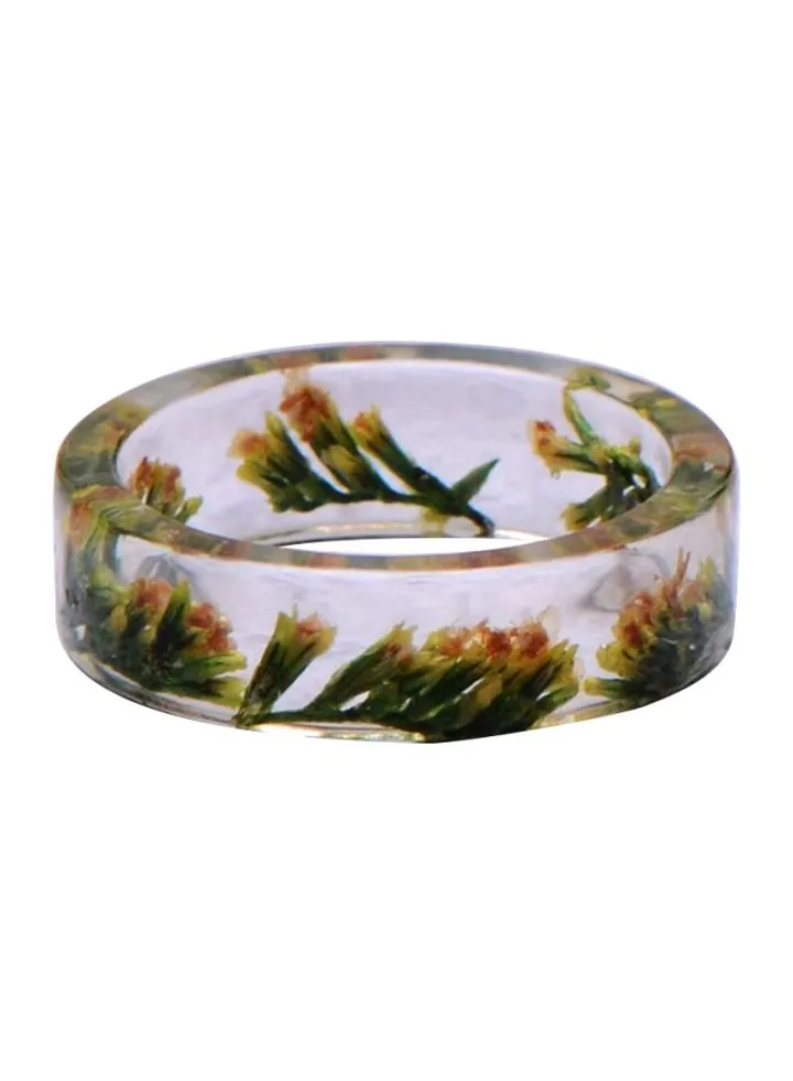 Resin Dried Flower Finger Band Ring