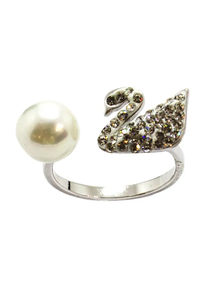 Sterling Silver Zircon Studded Ring