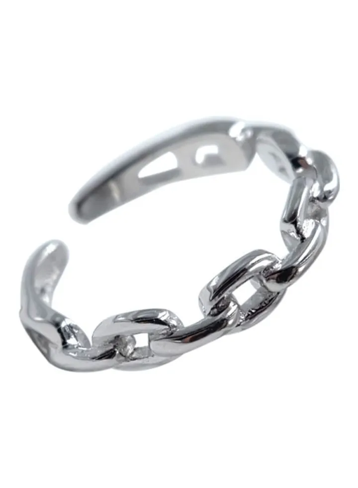 925 Sterling Silver Vintage Chain Ring