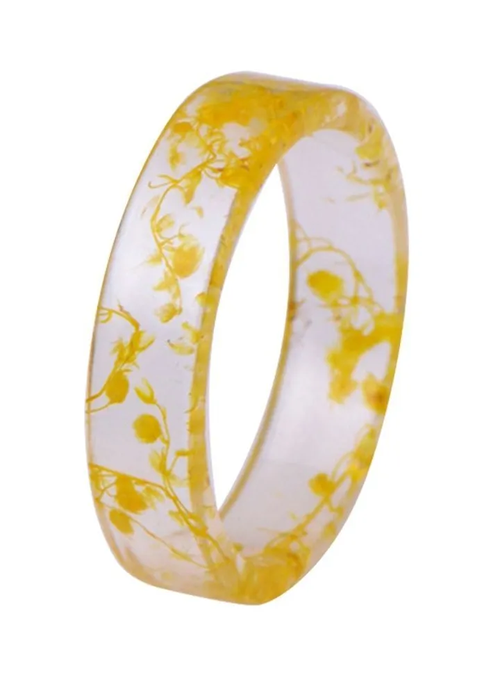 Resin Dried Flower Finger Band Ring