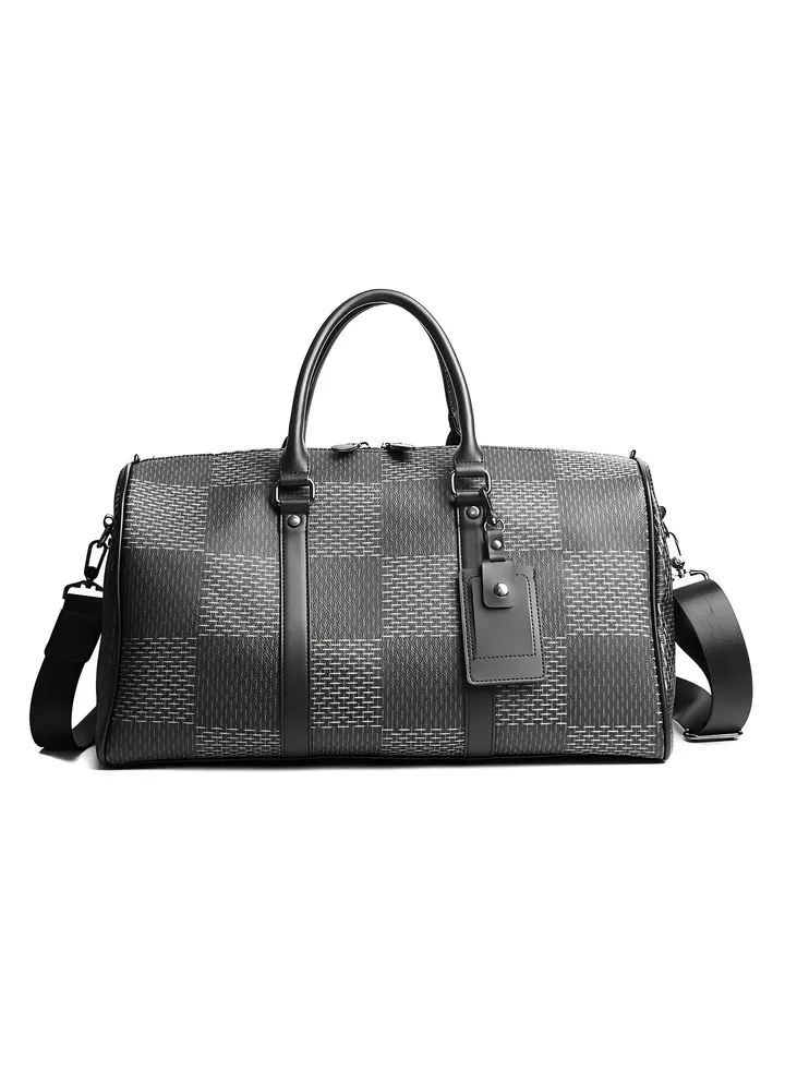 Skycare Large Capacity Travel Bag for Men and Women, Stylish Plaid Handheld and Shoulder Bag, Ideal for Short-term Business Trips & Tourism, Durable and Organized Design