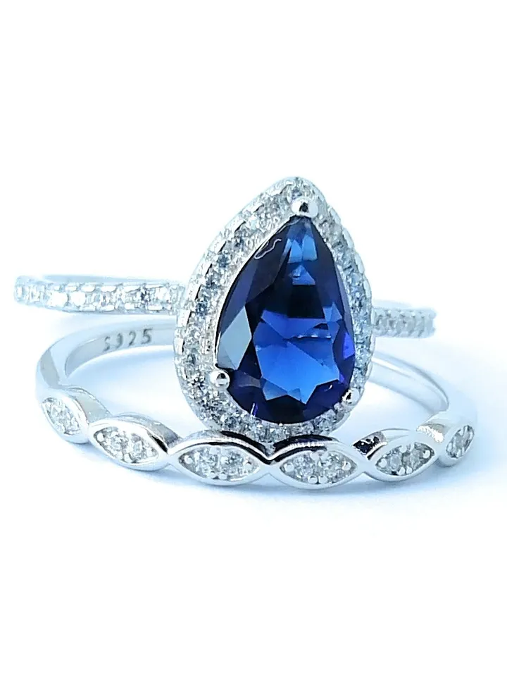 Women's 925 Silver Ring Rhodium Plated Zircon Stone