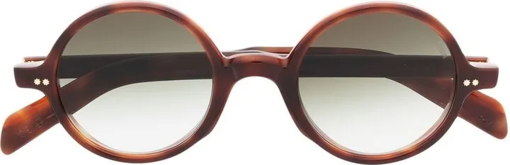 Tortoiseshell Round-Frame Sunglasses