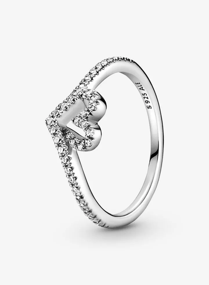 Pandora Sparkling Wishing Bone Heart Ring