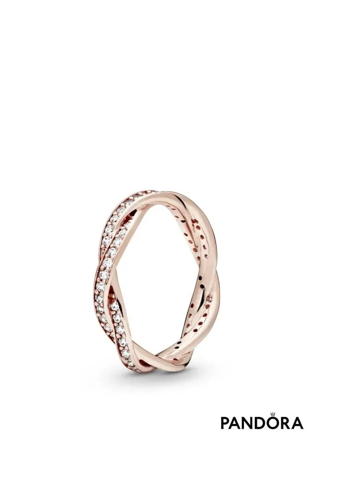 Pandora Sparkling Twisted Lines Ring