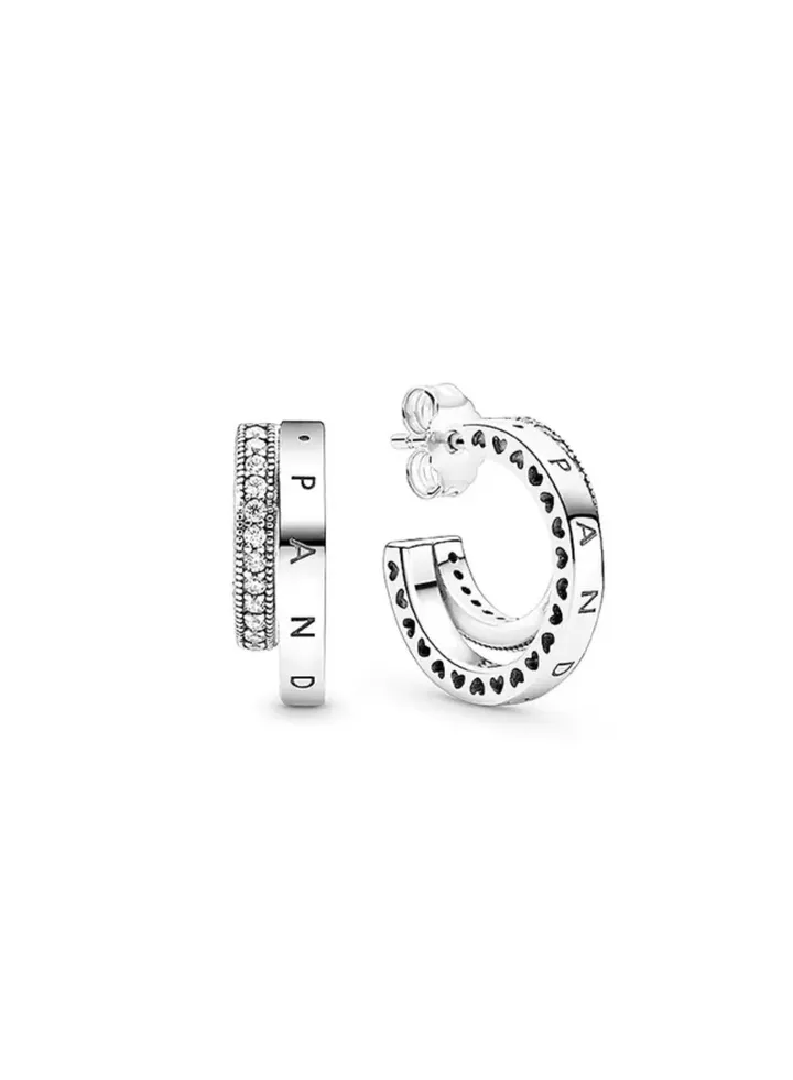 Pandora Pavé Double Hoop Earrings