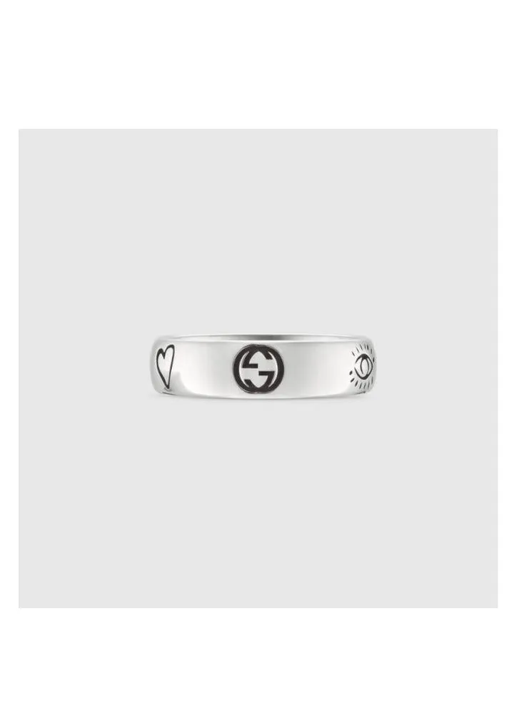 Gucci Blind For Love Ring Silver