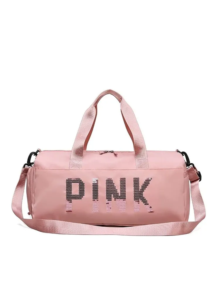 Duffel Women Bag | Travel Sports PINK Handbag | Sports Gym Yoga Shoes Waterproof Tote Girls Bag (Pink)