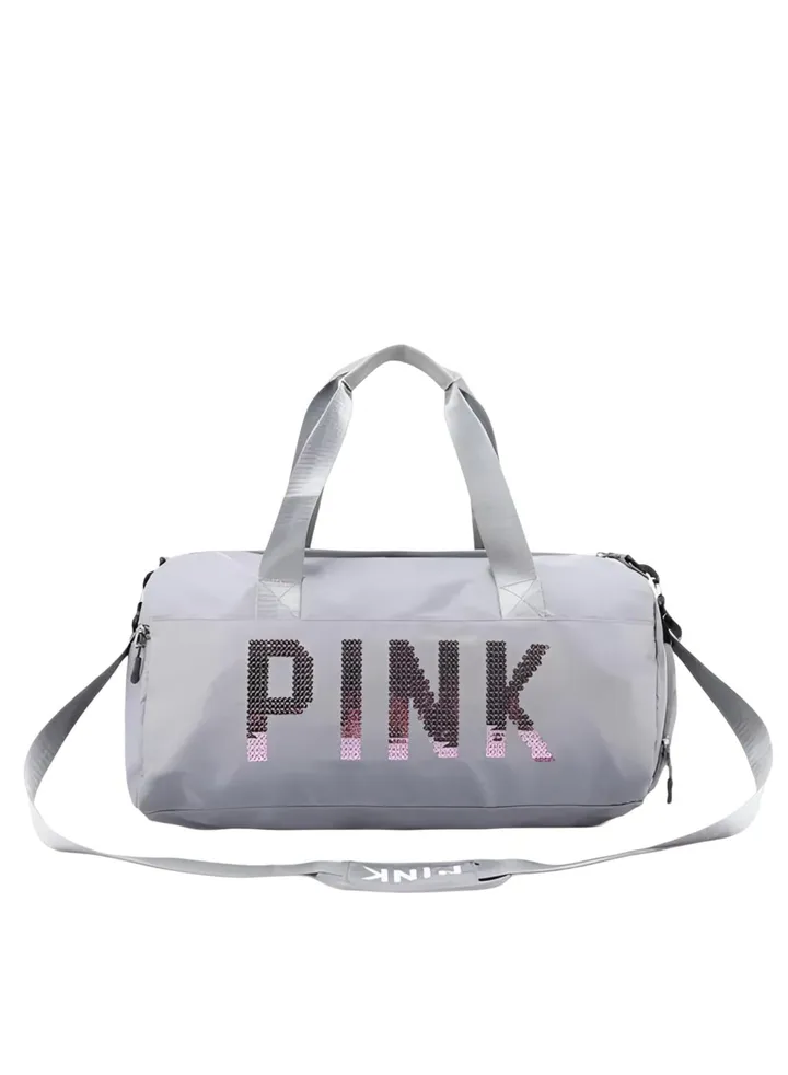 Duffel Women Bag | Travel Sports PINK Handbag | Sports Gym Yoga Shoes Waterproof Tote Girls Bag ( Gray )