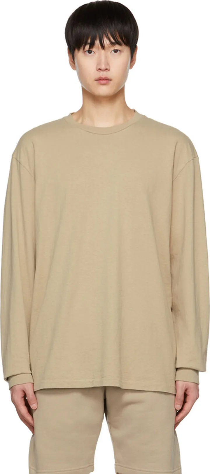 John Elliott Taupe University Long Sleeve T-Shirt