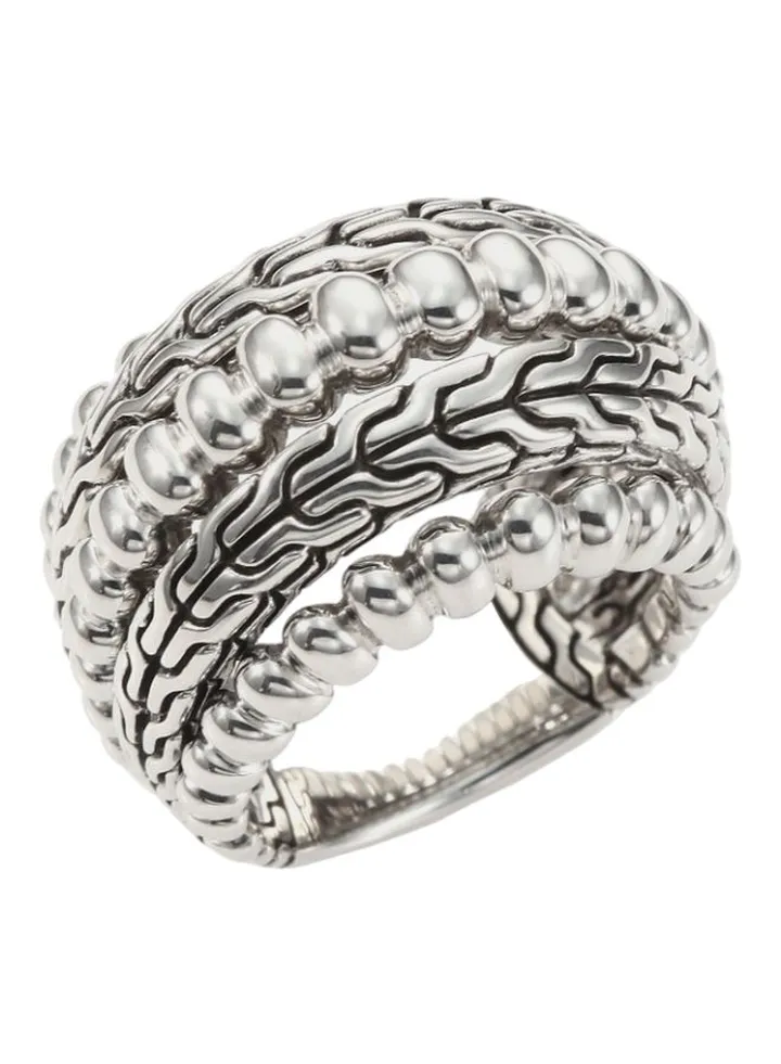 Bedeg Sterling Silver Dome Ring for Women Size 7