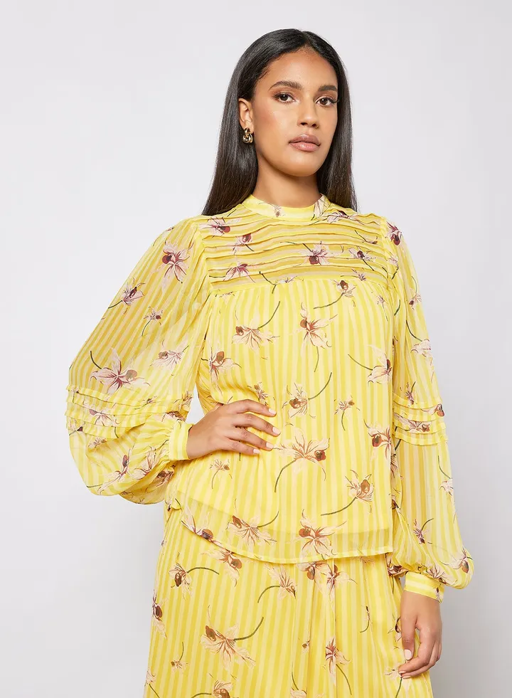 Floral Print Blouse Yellow