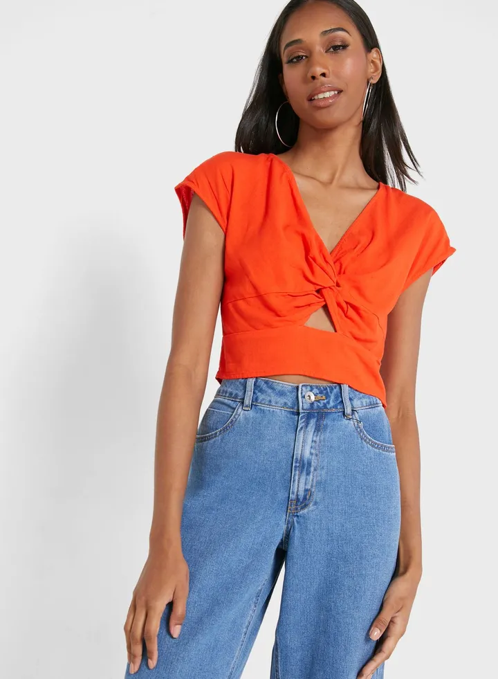 Cap Sleeve Crop Top