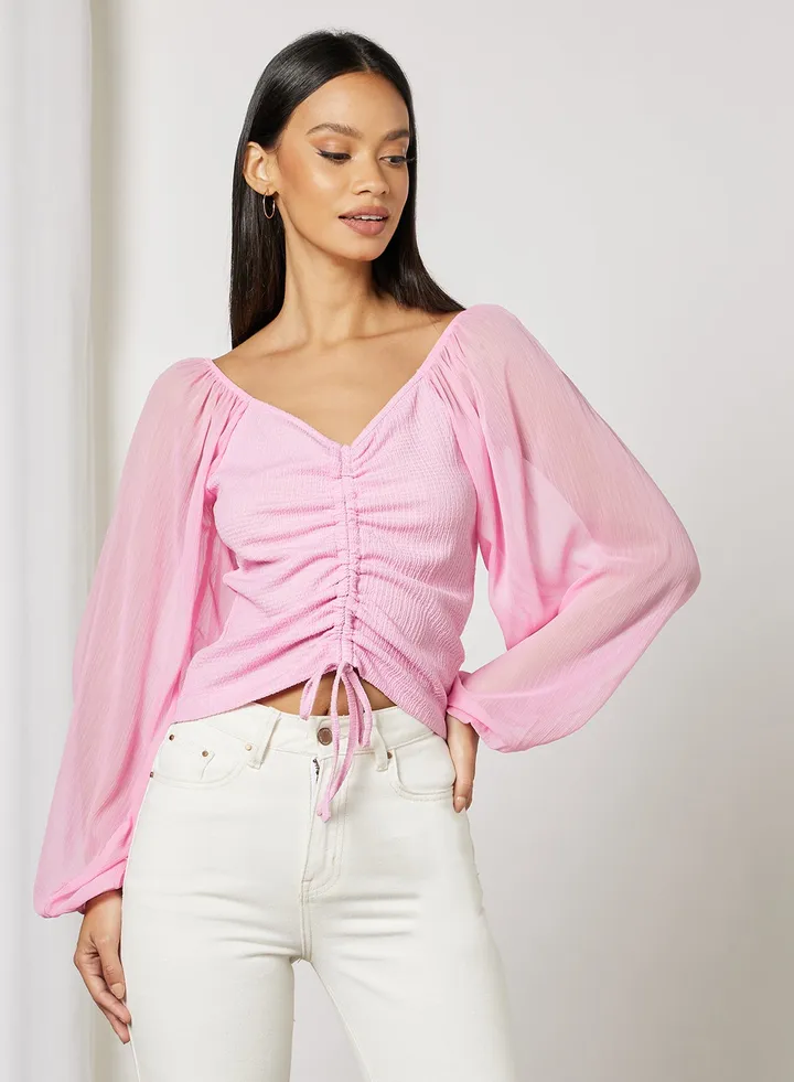 Ruched Top Pink