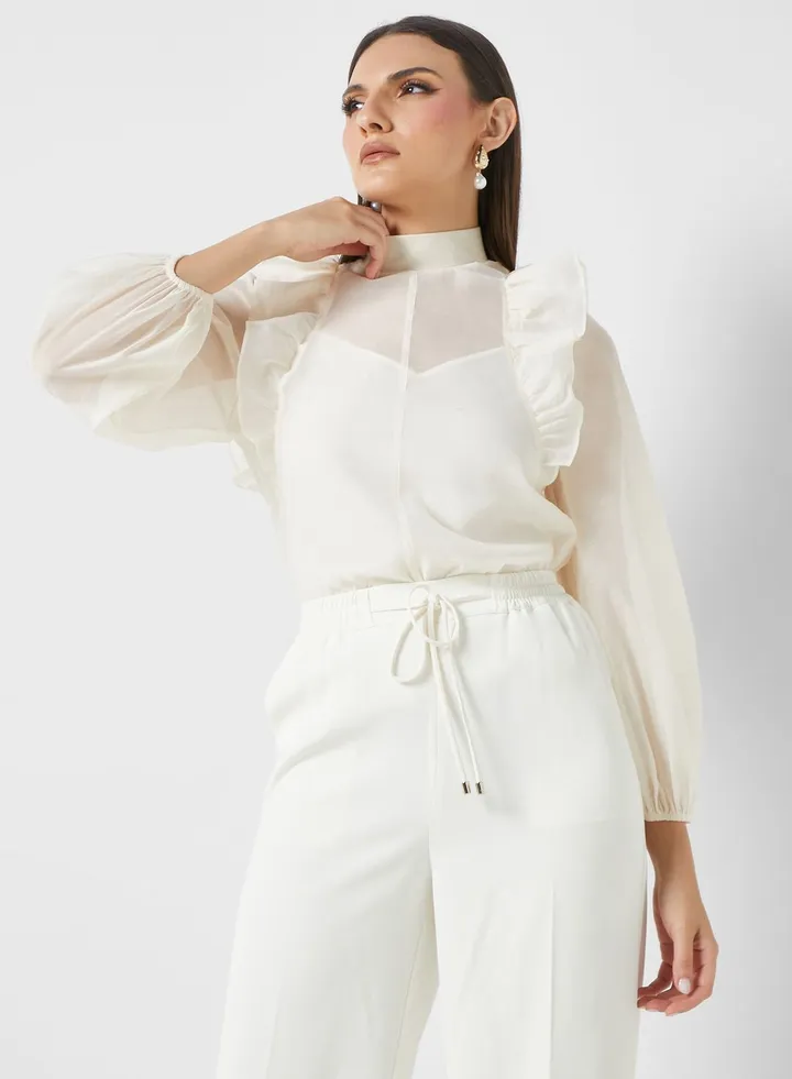 Ballon Sleeve Knitted Top