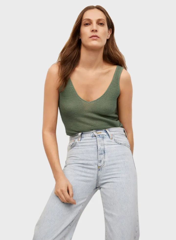 Plunge Knitted Top