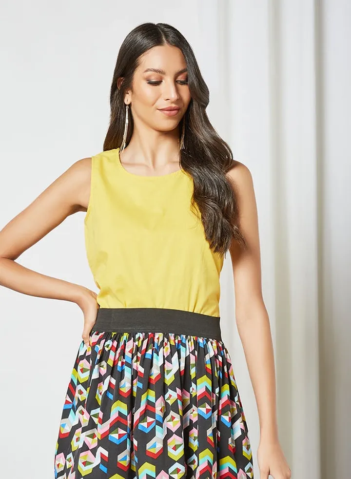 Casual Stylish Top Mustard