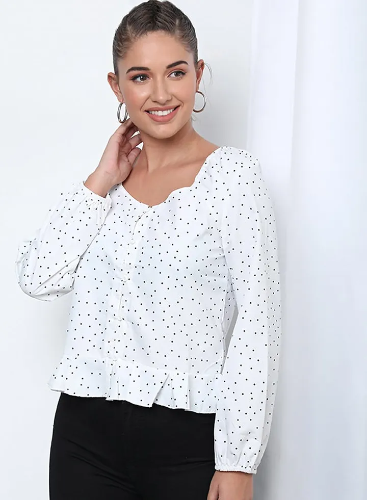 Fashionable Scoop Neck Blouse Top Black