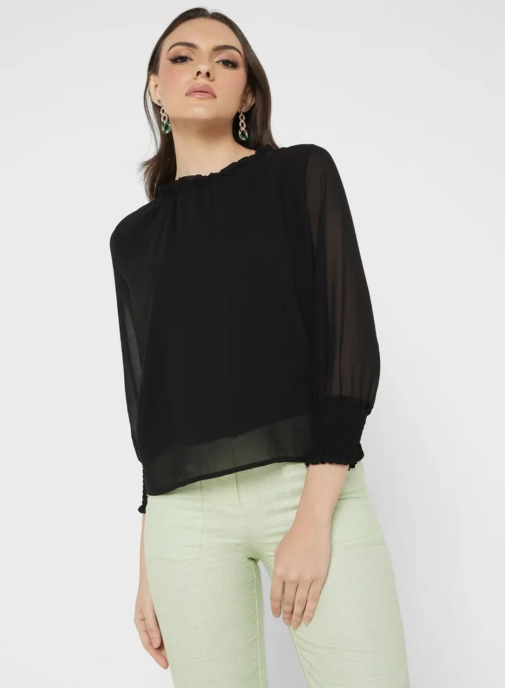 Sheer Sleeve Top