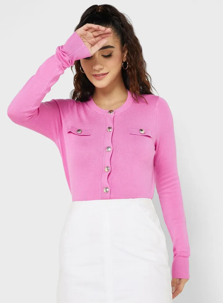 Knitted Cardigan With Pocket Detail
