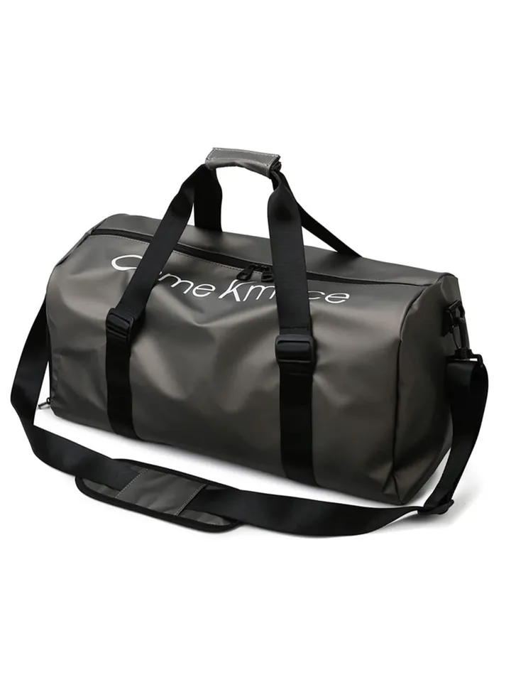 TYCOM Gym Bag Sports Bag Fitness Bag Waterproof Pocket for Wet Towels, Travel Duffel Bag for Men and Women With Shoes Compartment (Grey)