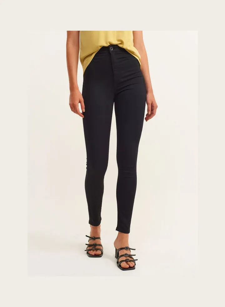 Casual Skinny Jeggings Black Denim