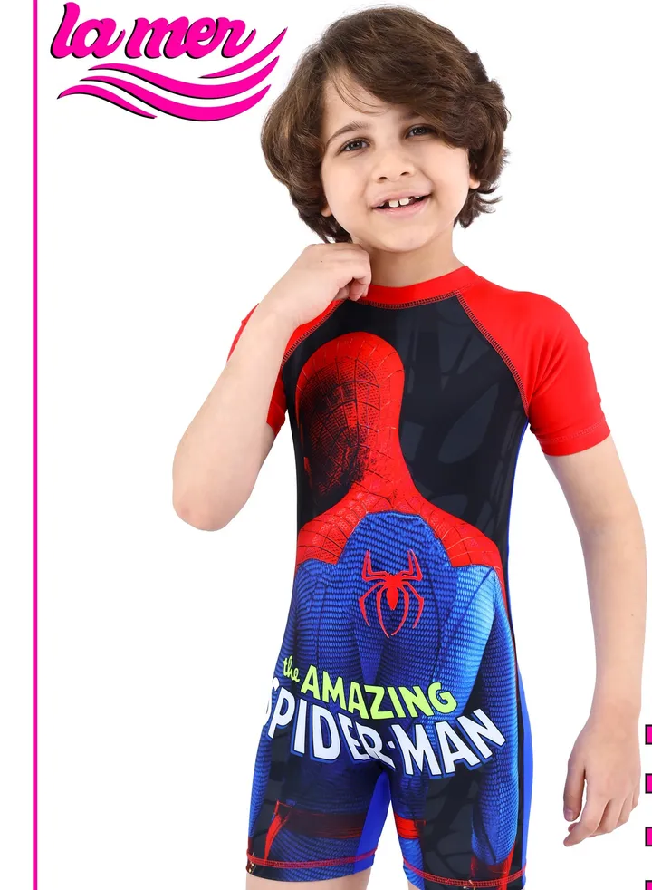 amazing mayoh Spiderman character la Mer swimwear