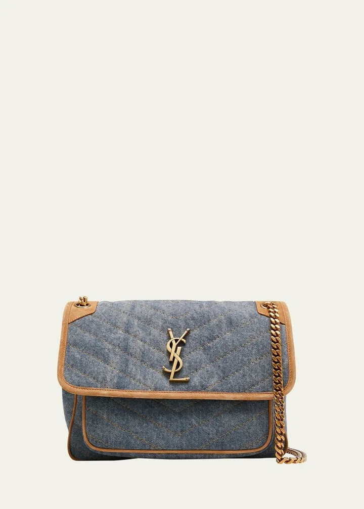 Niki Medium YSL Denim Shoulder Bag