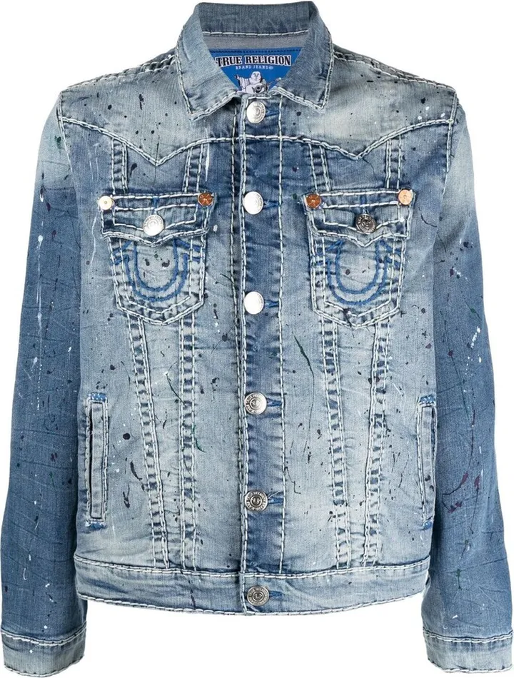 Paint Splatter-Print Denim Jacket