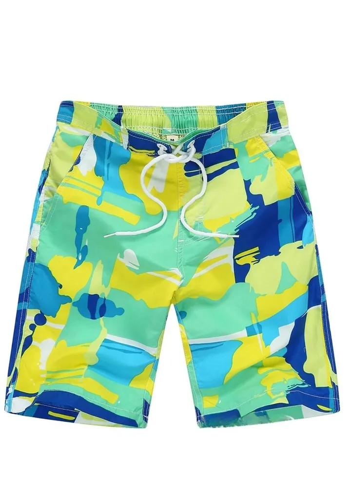 Printed Beach Shorts For Children Green