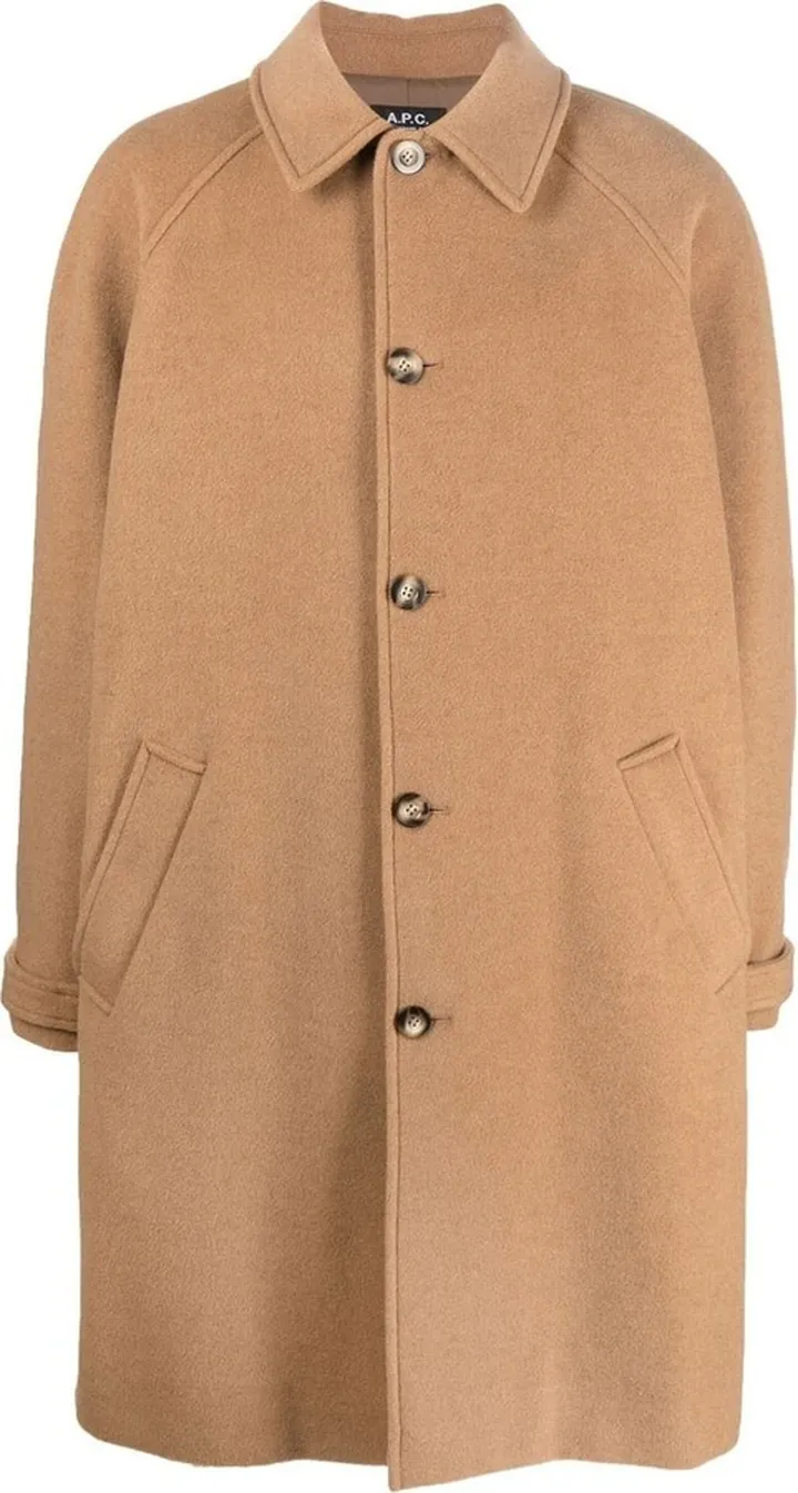 Single-Breasted Wool-Blend Coat