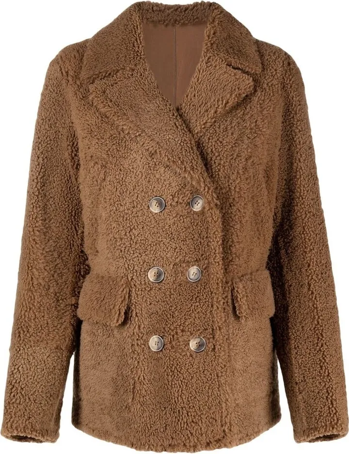 Double-Breasted Shearling Jacket