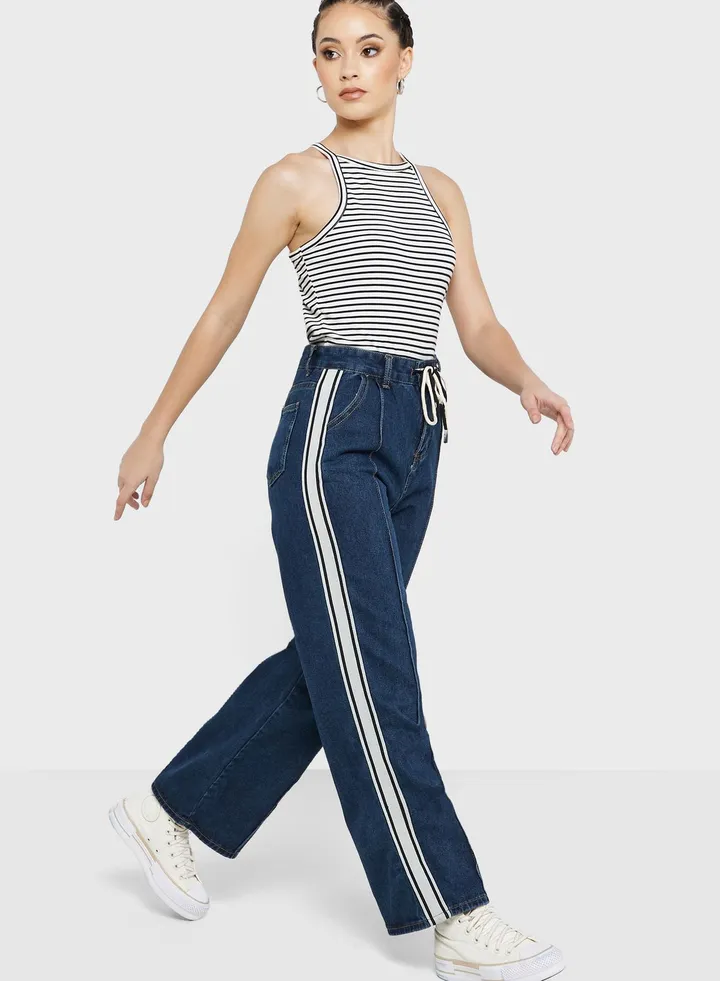 Contrast Tapes Jeans