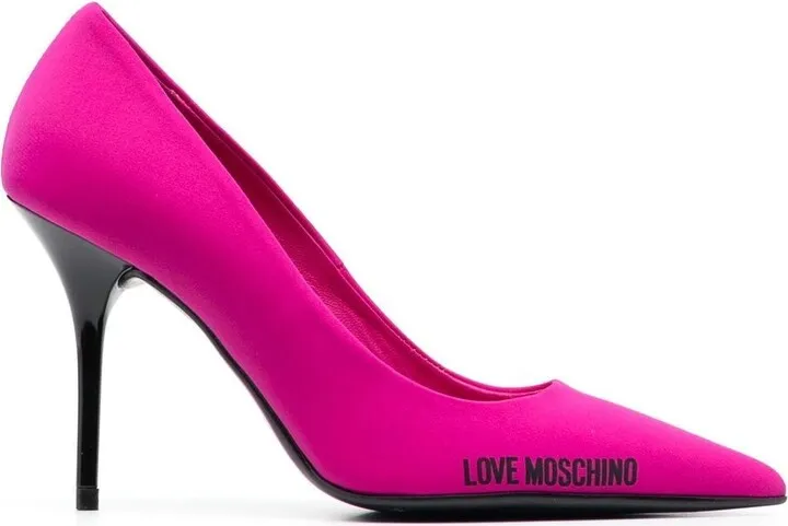 105mm Logo-Print Stiletto Pumps