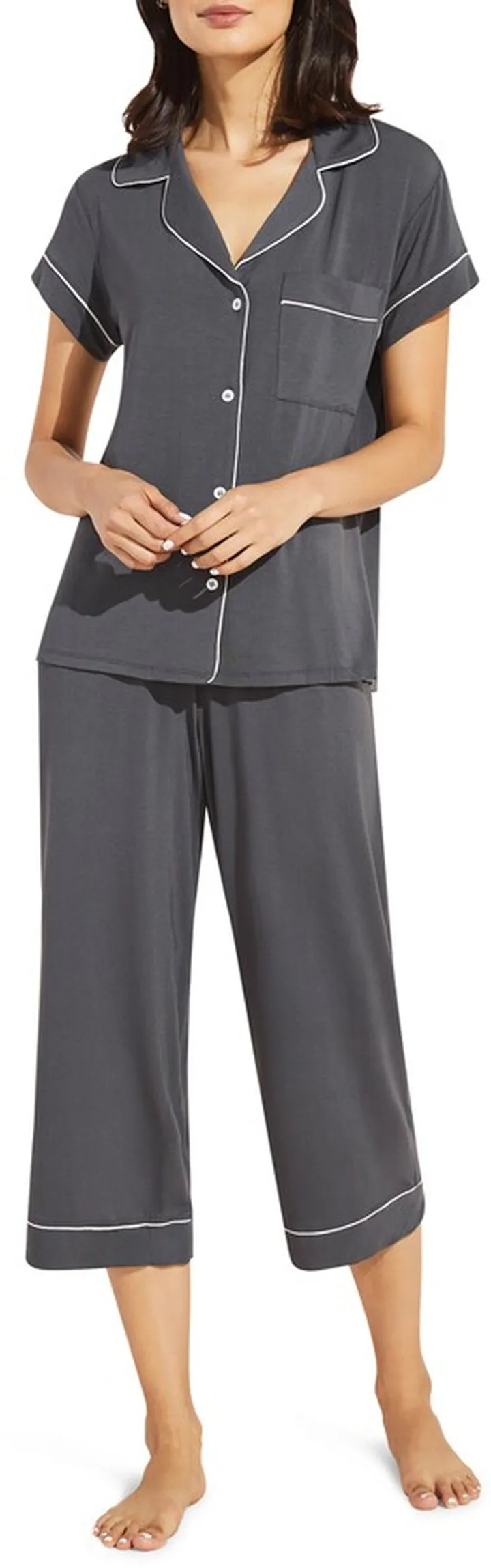 Gisele Jersey Knit Crop Pajamas