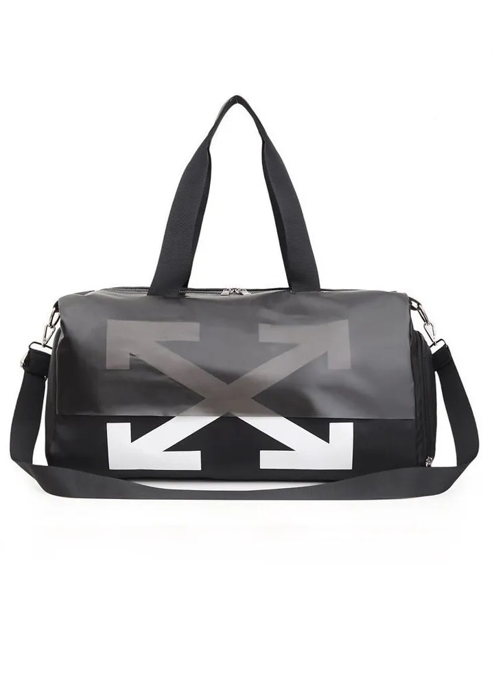 Large Capacity Fashionable Luggage Bag Travel Bag Sports And Fitness Bag Black/White