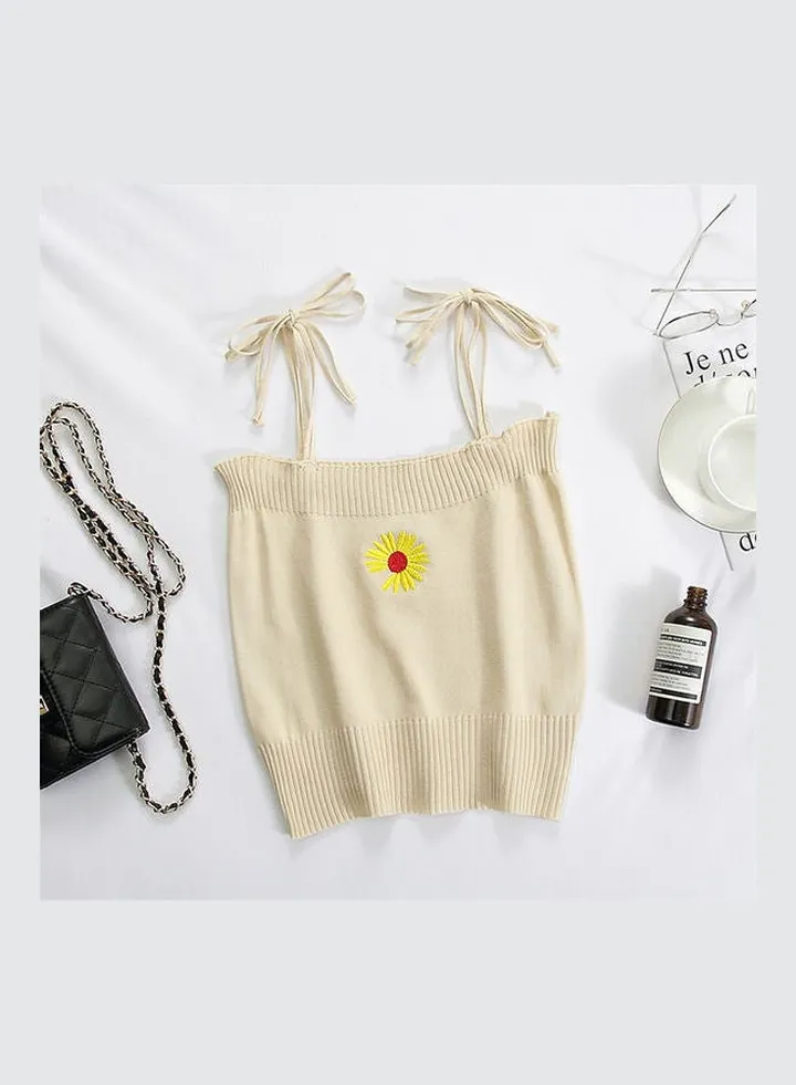 Slim Cropped Small Camisole apricot