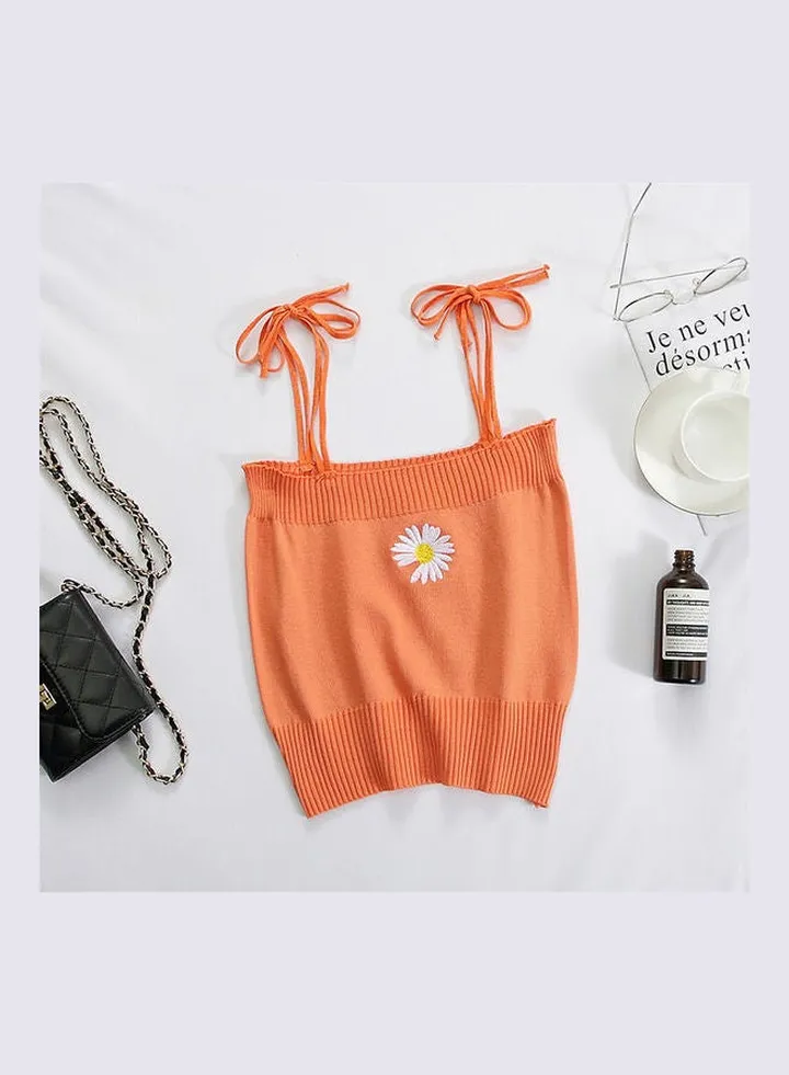 Slim Cropped Small Camisole Orange