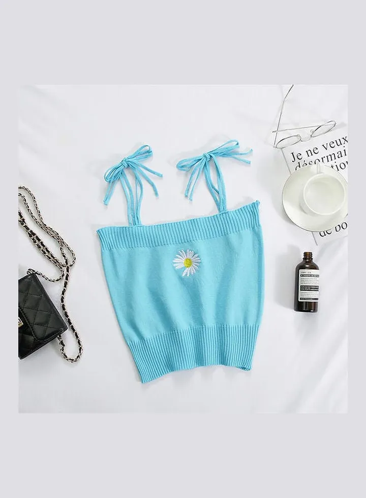 Slim Cropped Small Camisole blue