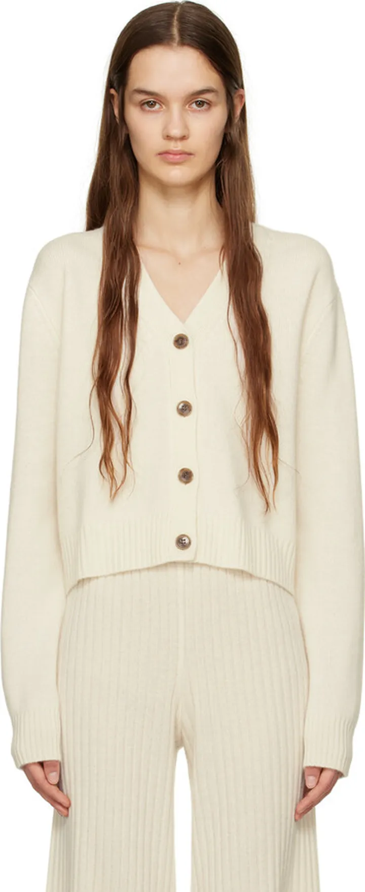 LISA YANG Off-White 'The Marion' Cardigan