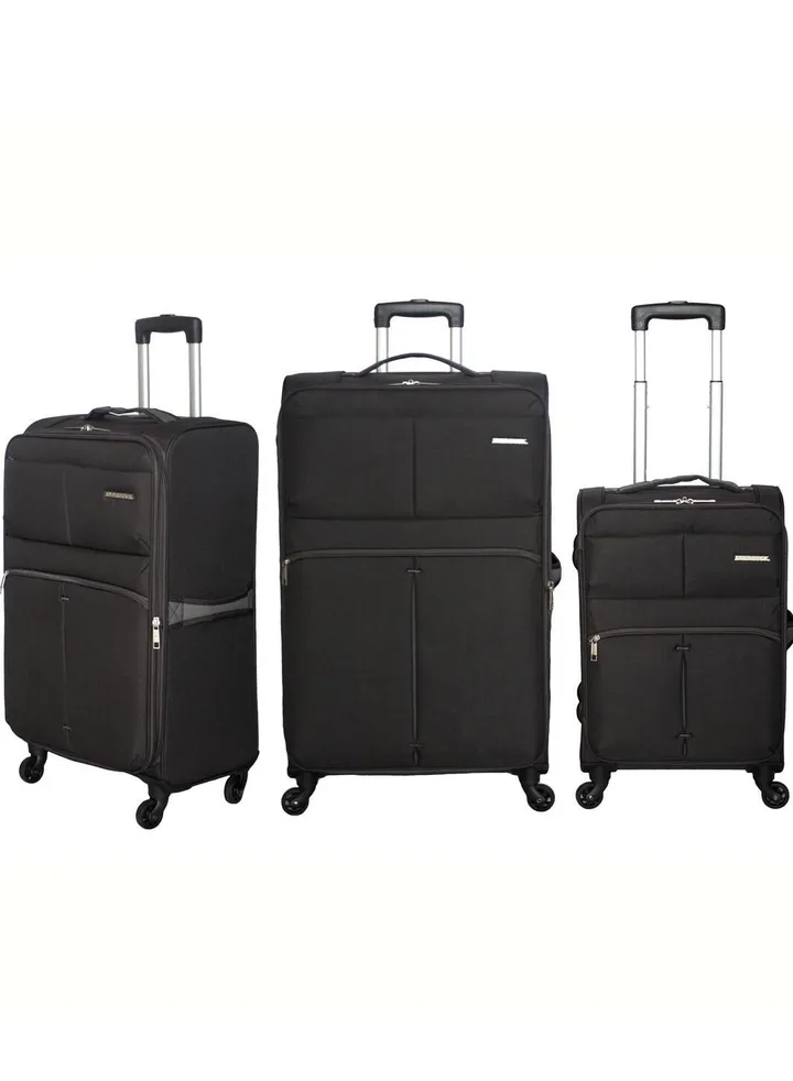 Best 3 Pcs Travel Trolley Luggage Bag Black