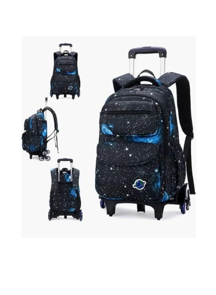 Kids Rolling Backpacks Fashion Printed Trolley School Bags Large Capacity Wheeled Kids' Luggage Bag for Elementary Boys Girls Schoolbag